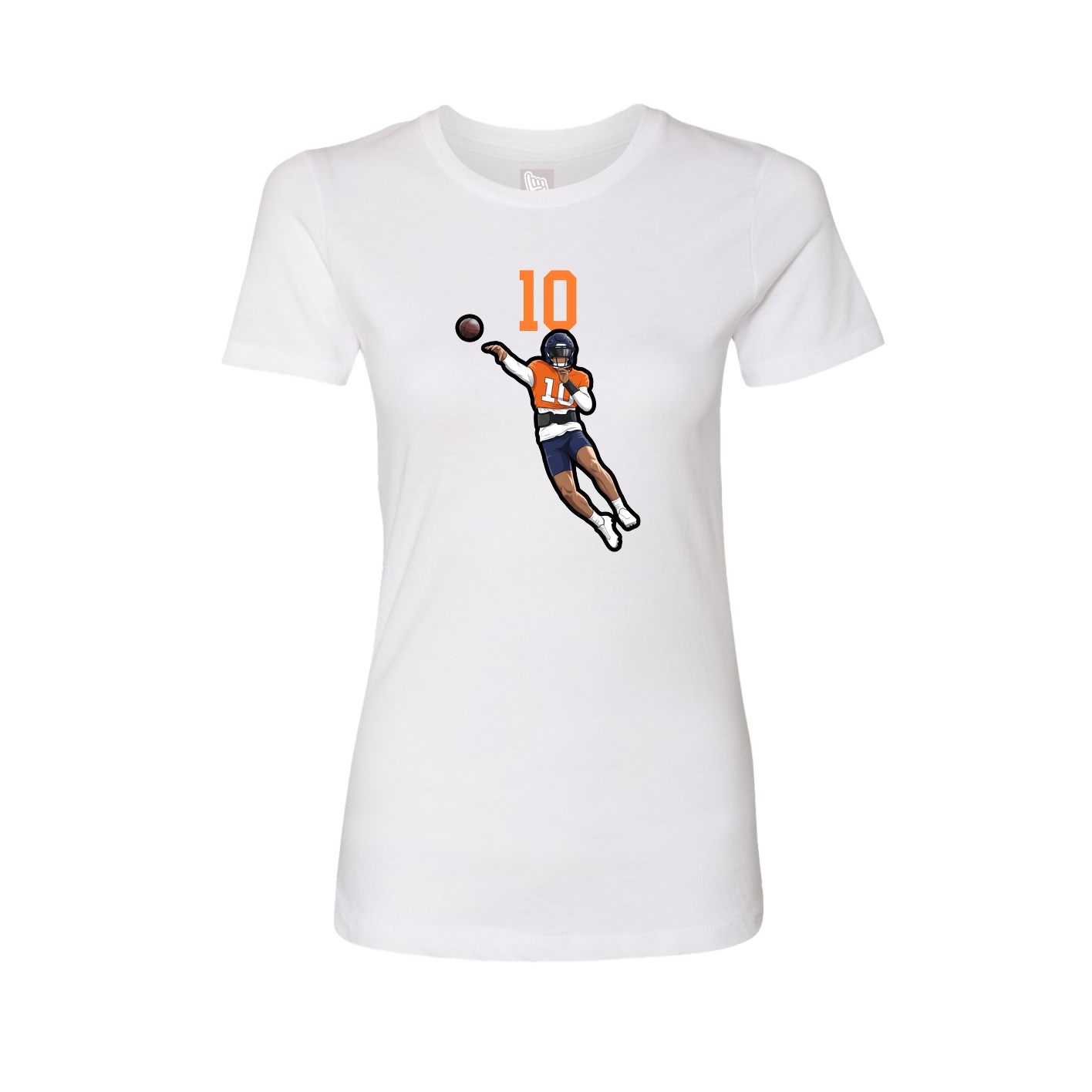 Fitted Women's Tee — Number Top in White