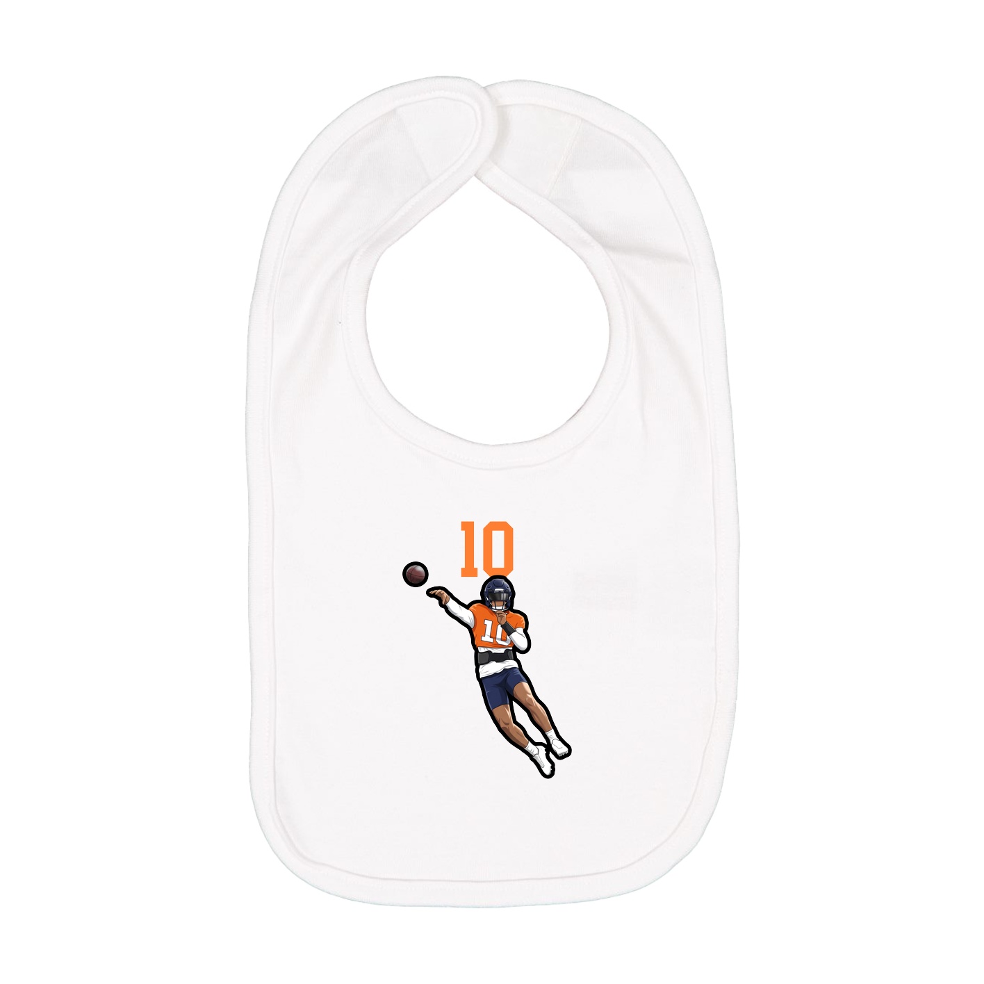 Infant Bib — Number Top in White