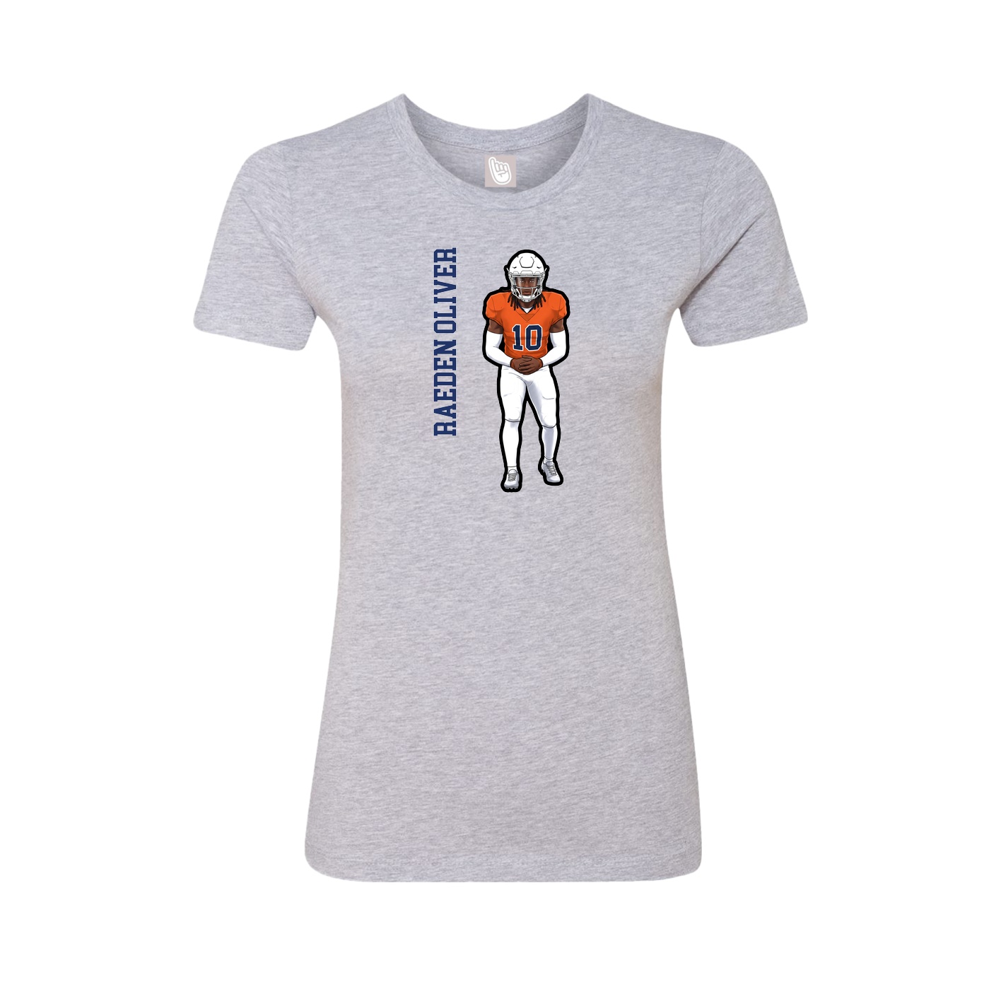 Fitted Women's Tee — Name Vertical in Grey