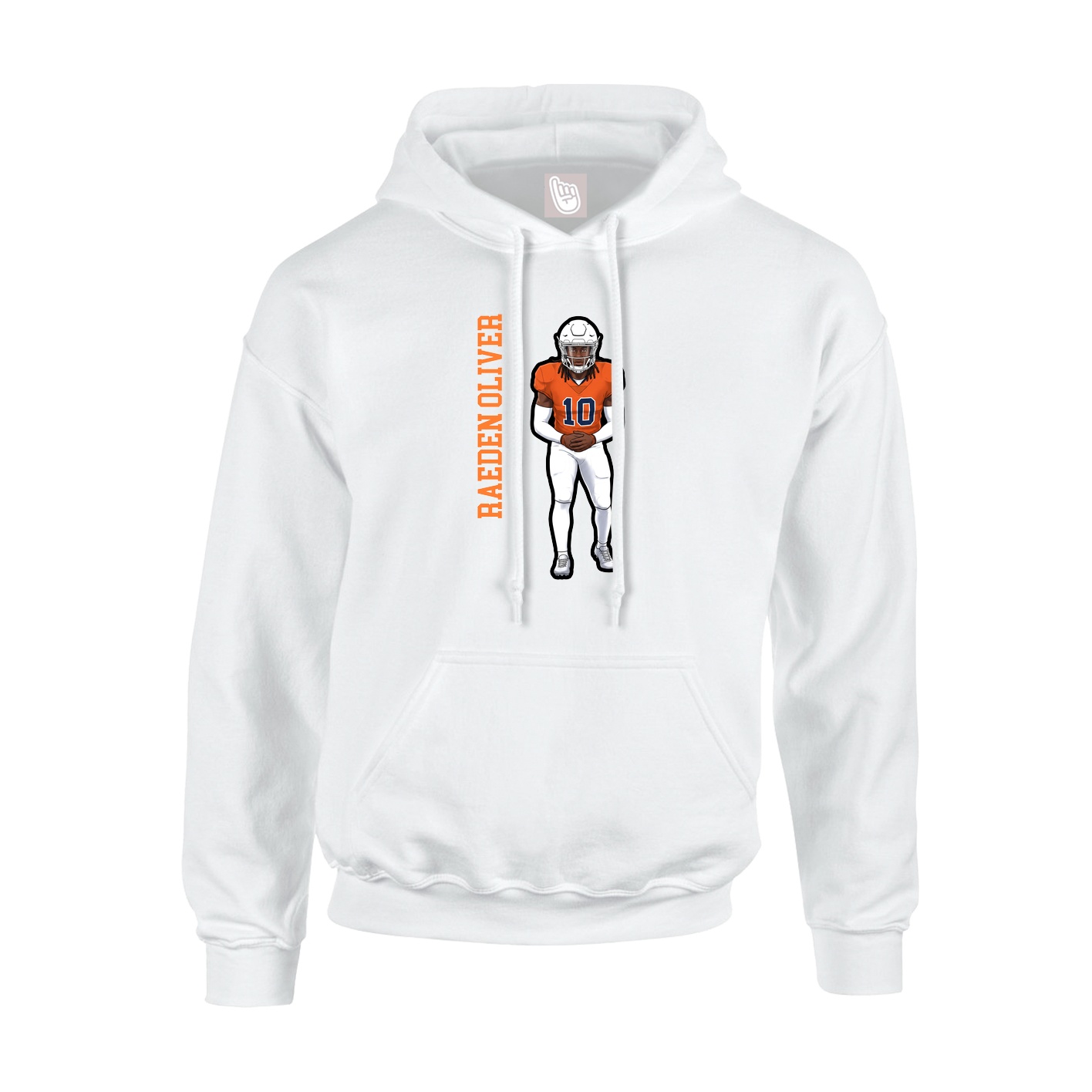 Youth Hoodie — Name Vertical in White