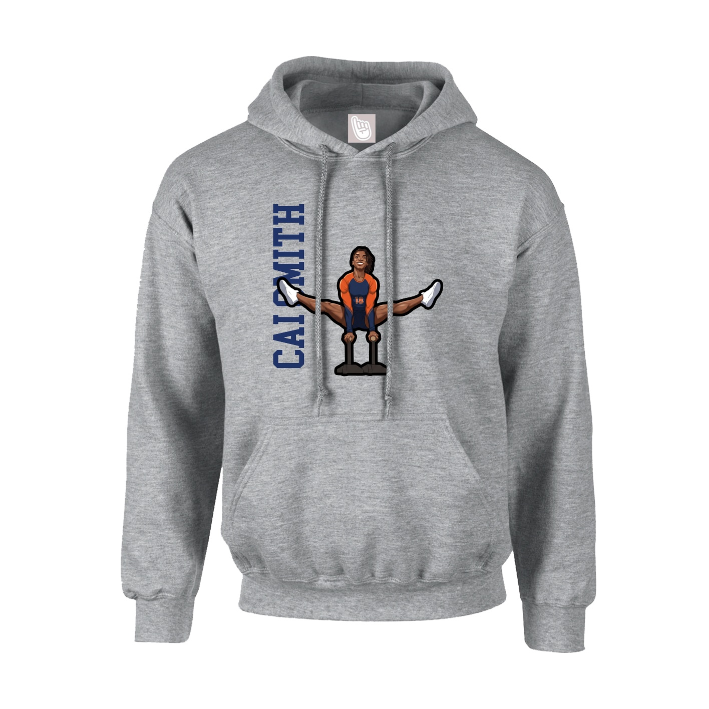 Youth Hoodie — Name Vertical in Grey