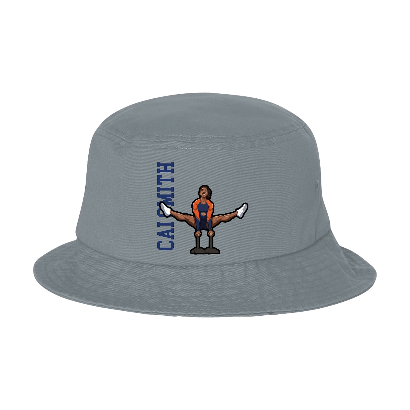 Bucket Cap — Name Vertical in Grey