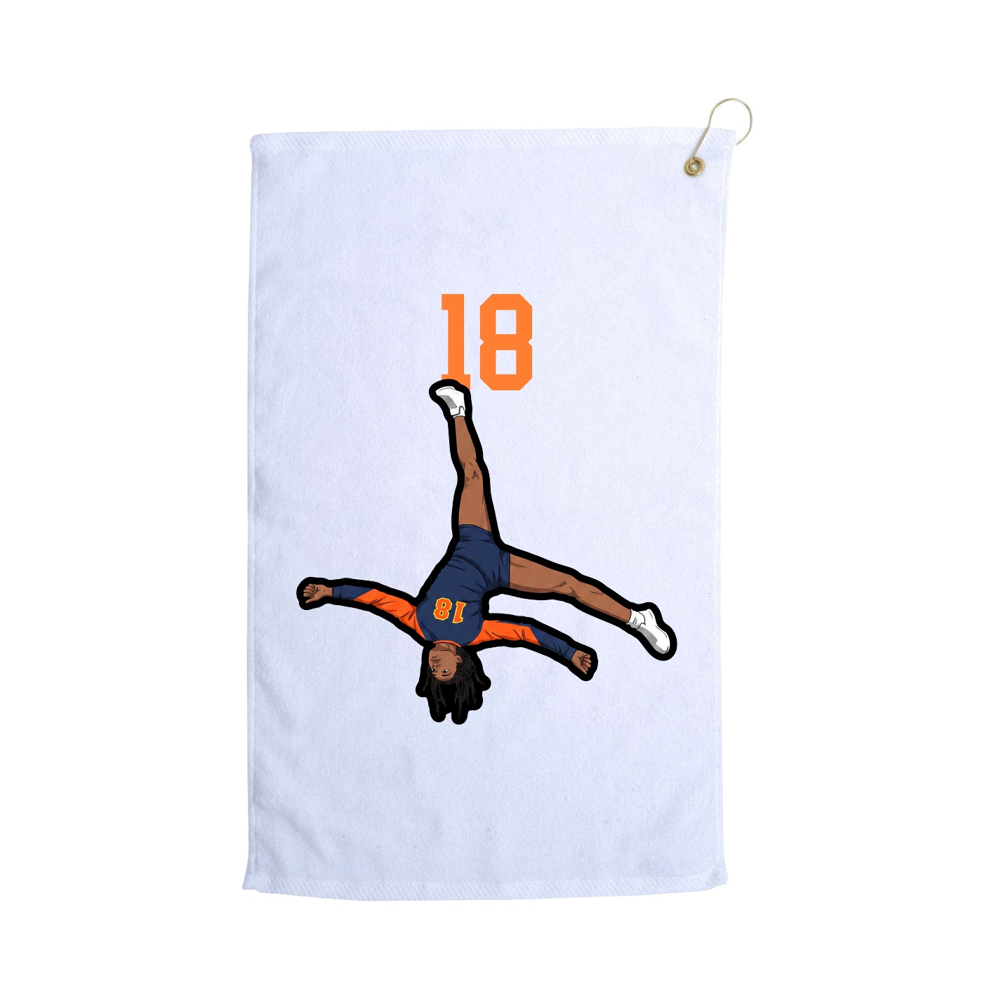 Golf Towel — Number Top in White