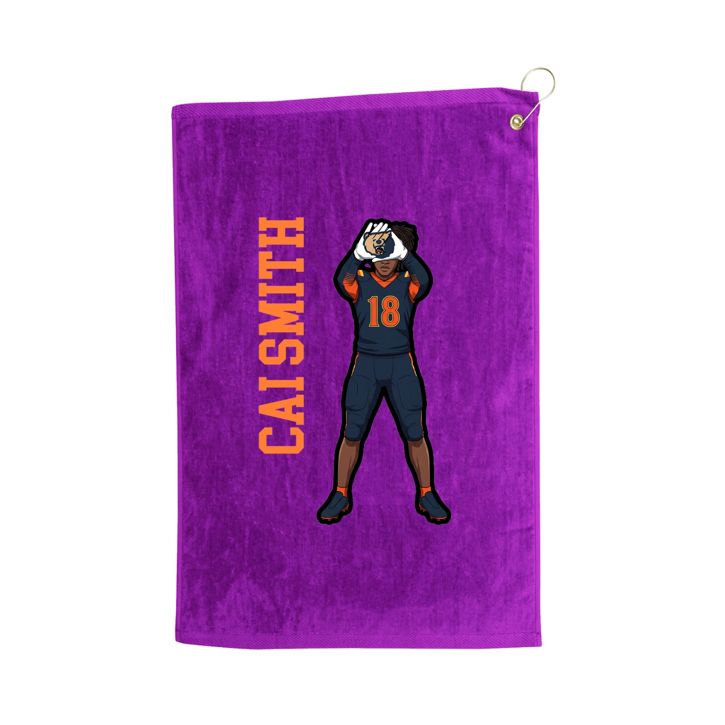 Golf Towel — Name Vertical in Purple