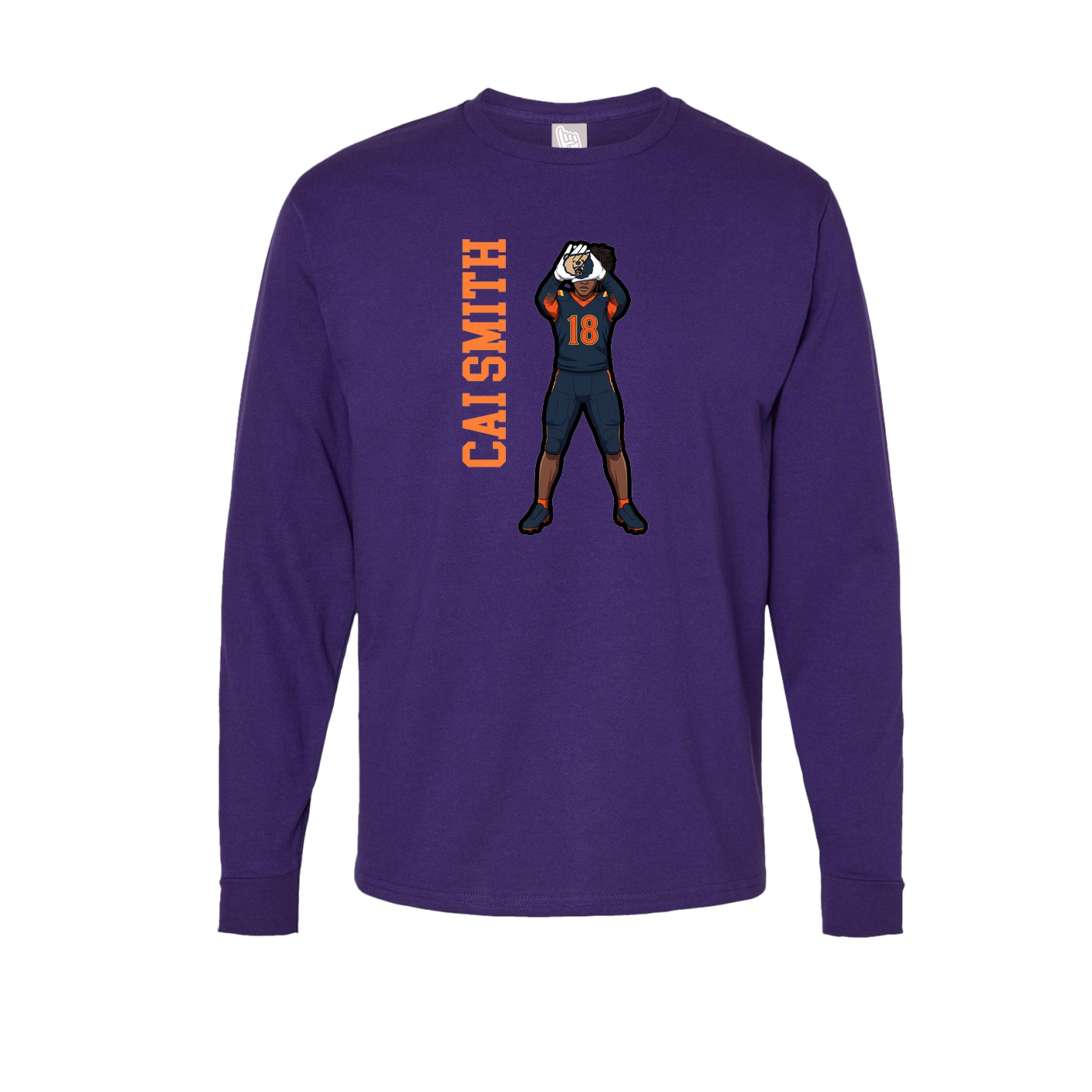 Long Sleeve Tee — Name Vertical in Purple