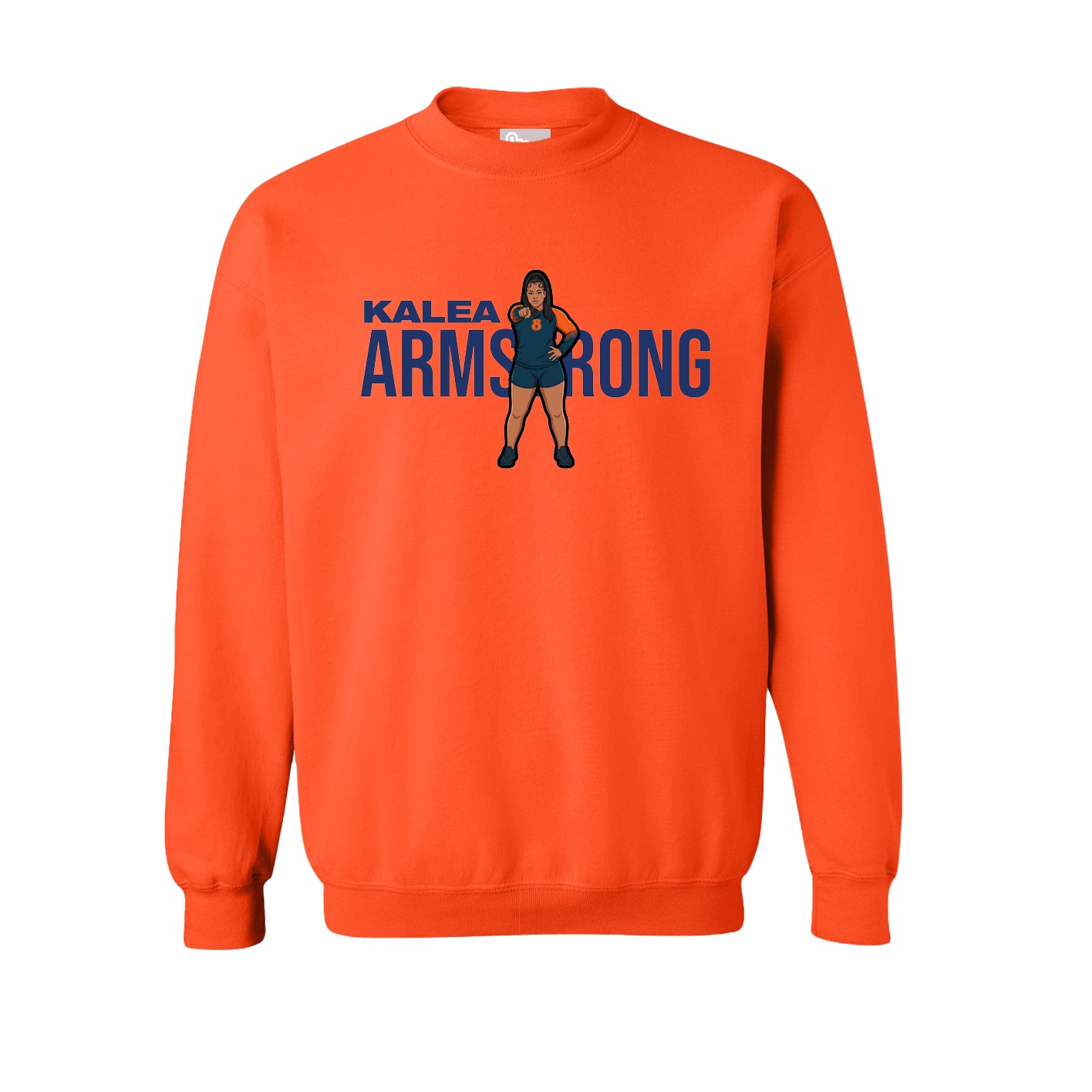 Fleece Crew — Player Name in Orange
