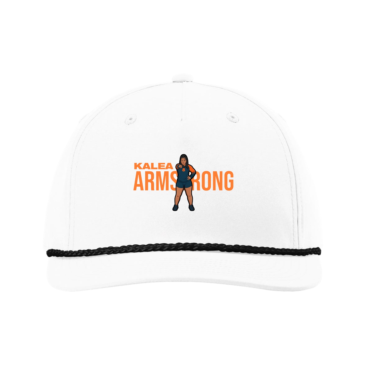 Five-Panel Classic Rope Cap — Player Name in White