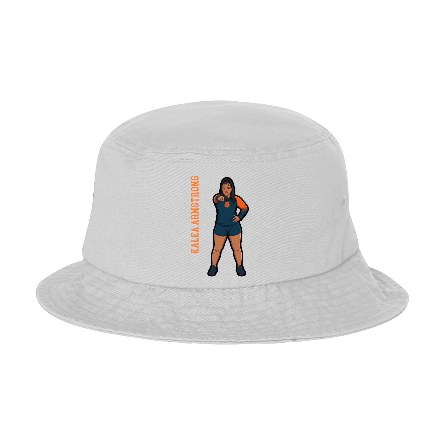 Bucket Cap — Name Vertical in White