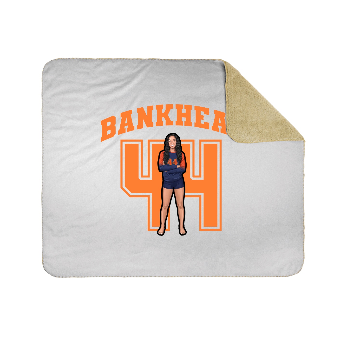 Throw Blanket — Number in White