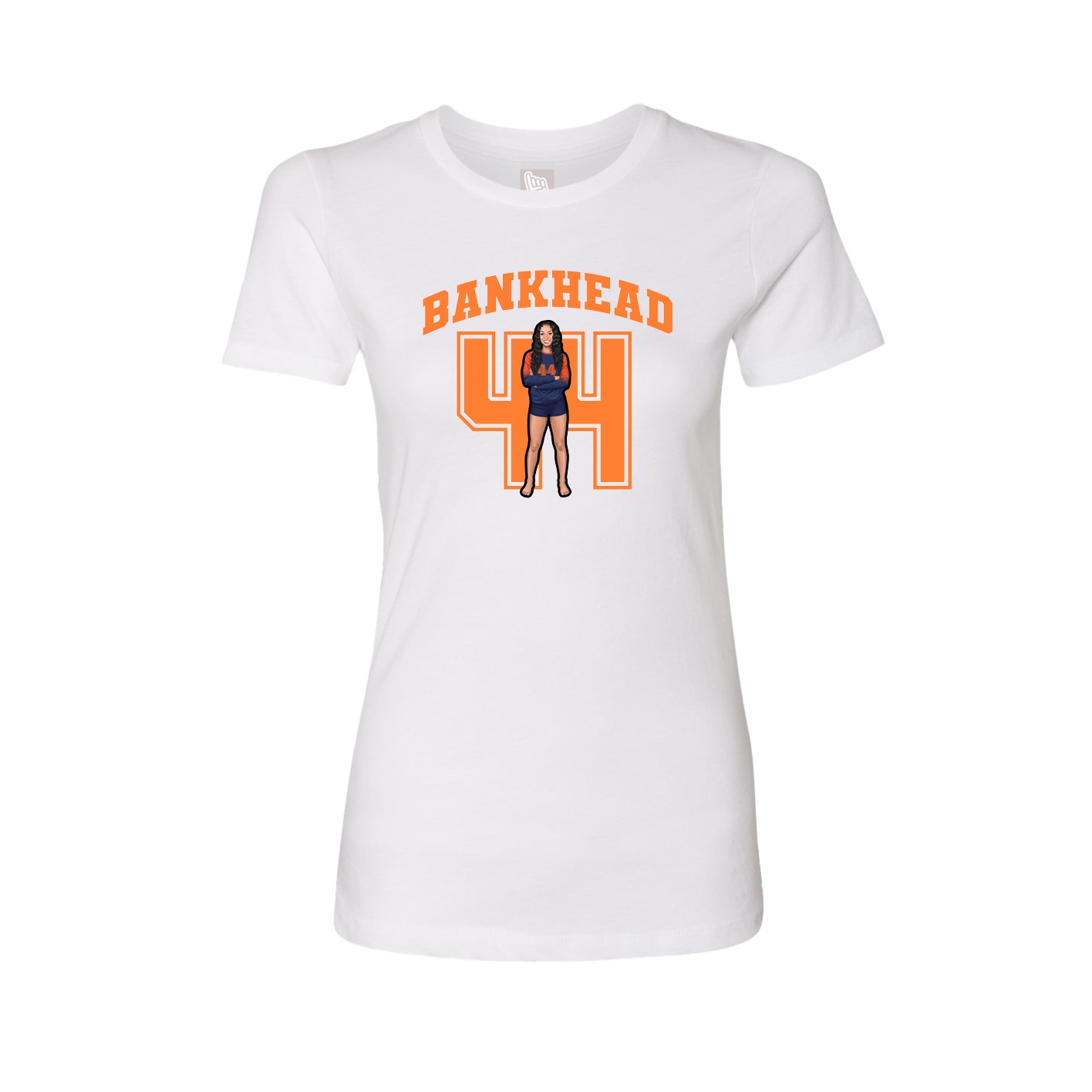 Fitted Women's Tee — Number in White