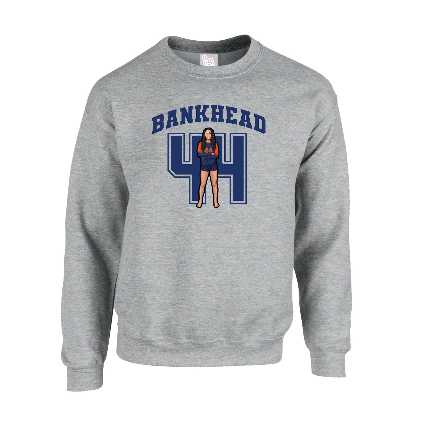 Fleece Crew — Number in Grey