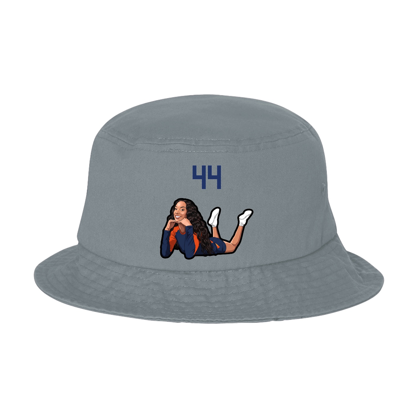 Bucket Cap — Number Top in Grey