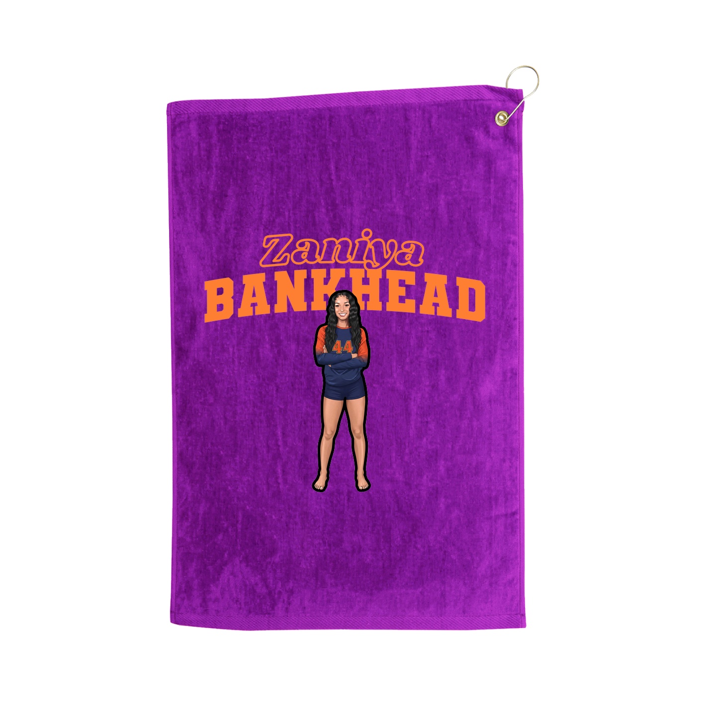 Golf Towel — Name Arch in Purple