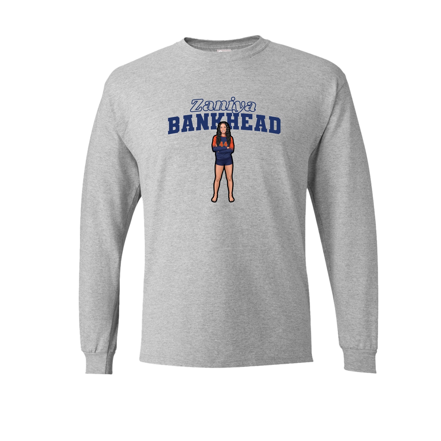 Long Sleeve Tee — Name Arch in Grey