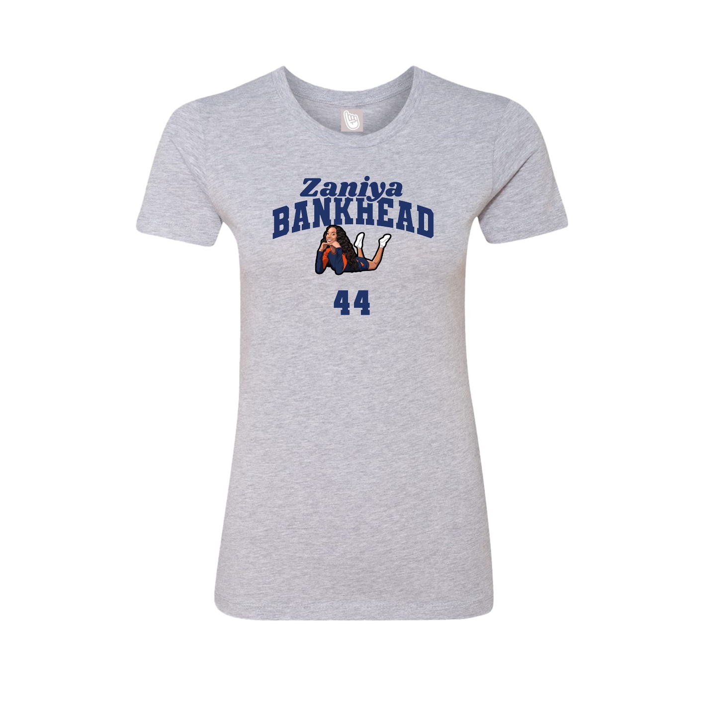 Fitted Women's Tee — Signature Arch in Grey