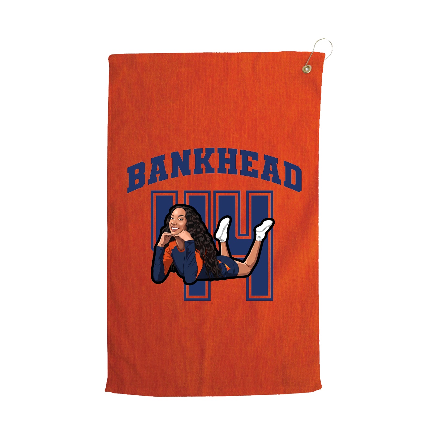 Golf Towel — Number in Orange