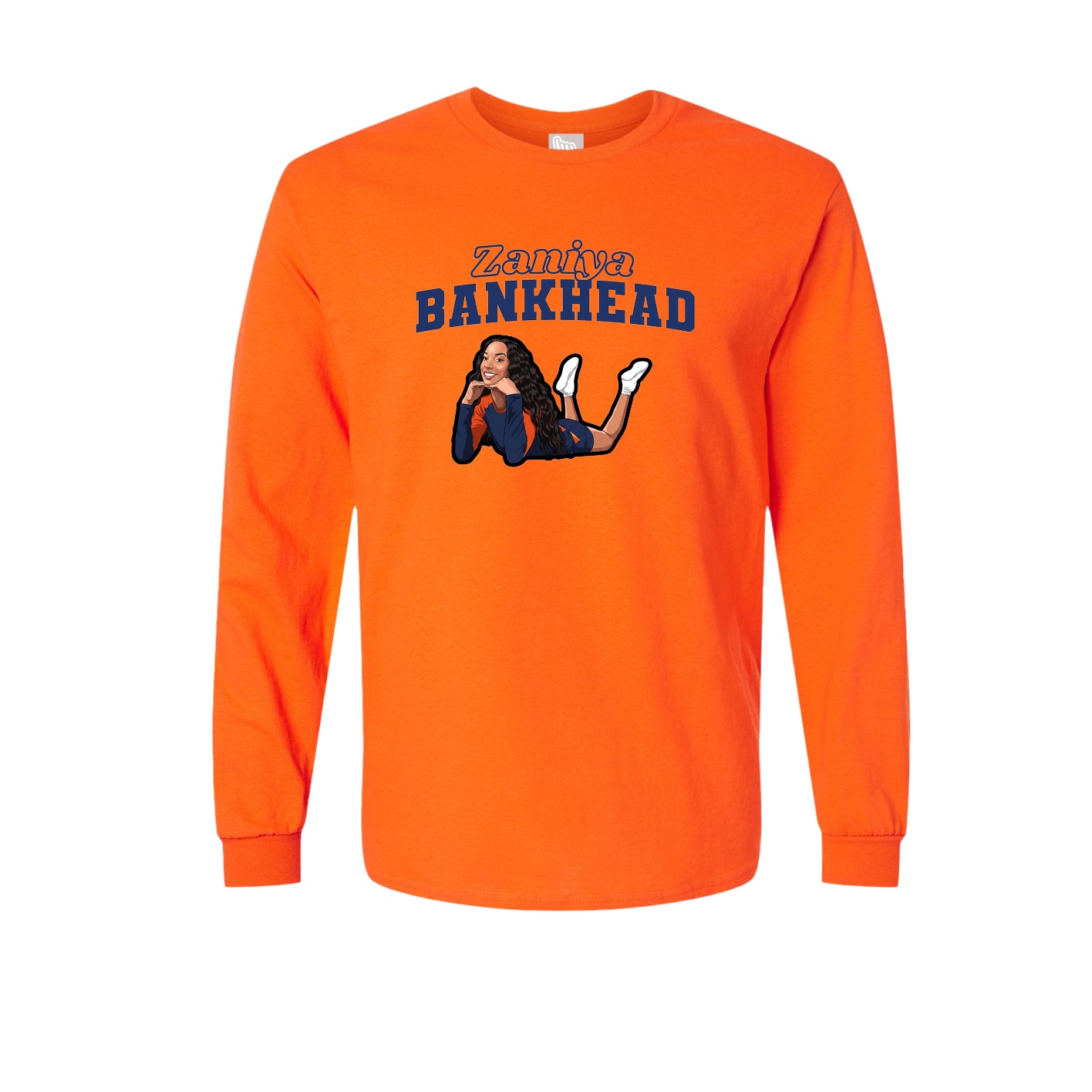 Long Sleeve Tee — Name Arch in Orange