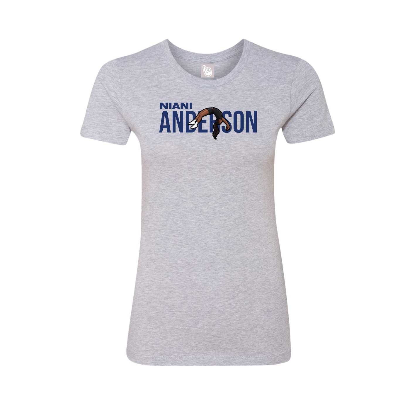 Fitted Women's Tee — Player Name in Grey