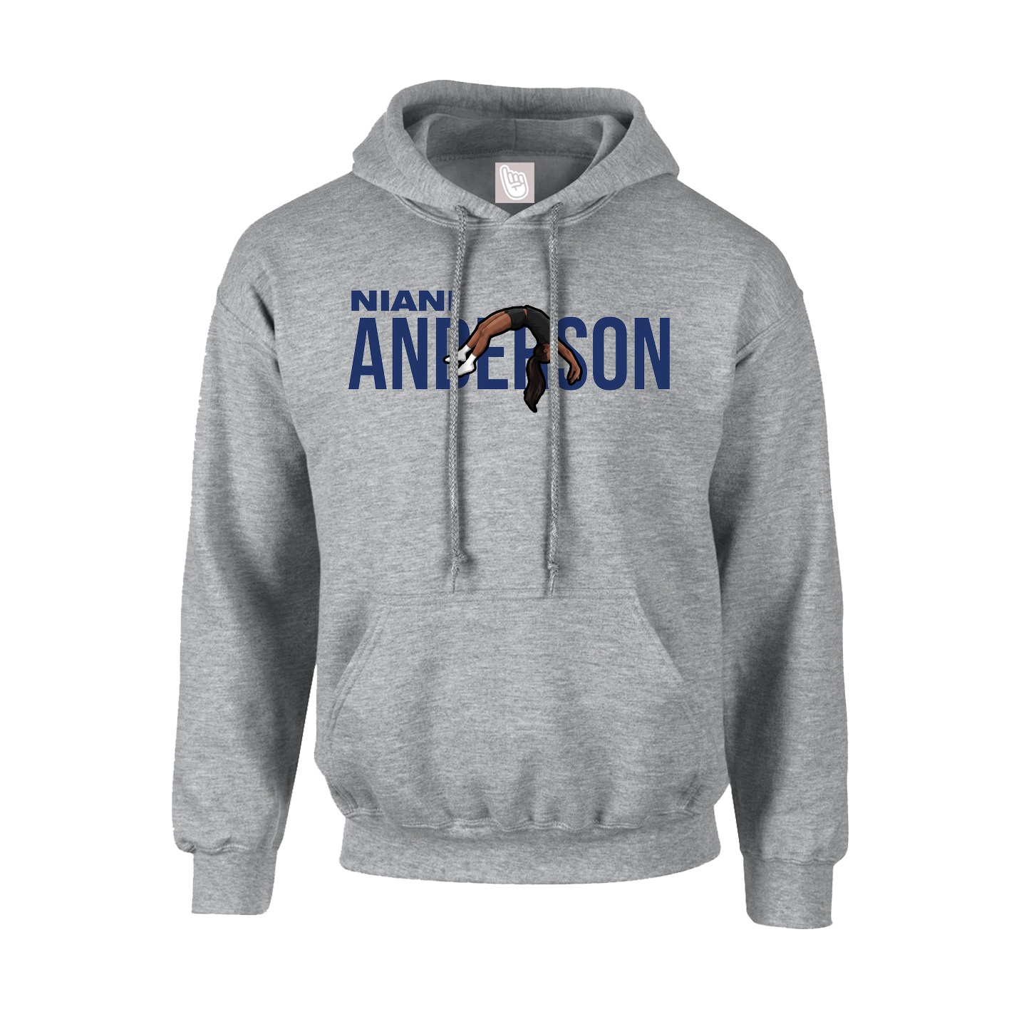 Youth Hoodie — Player Name in Grey