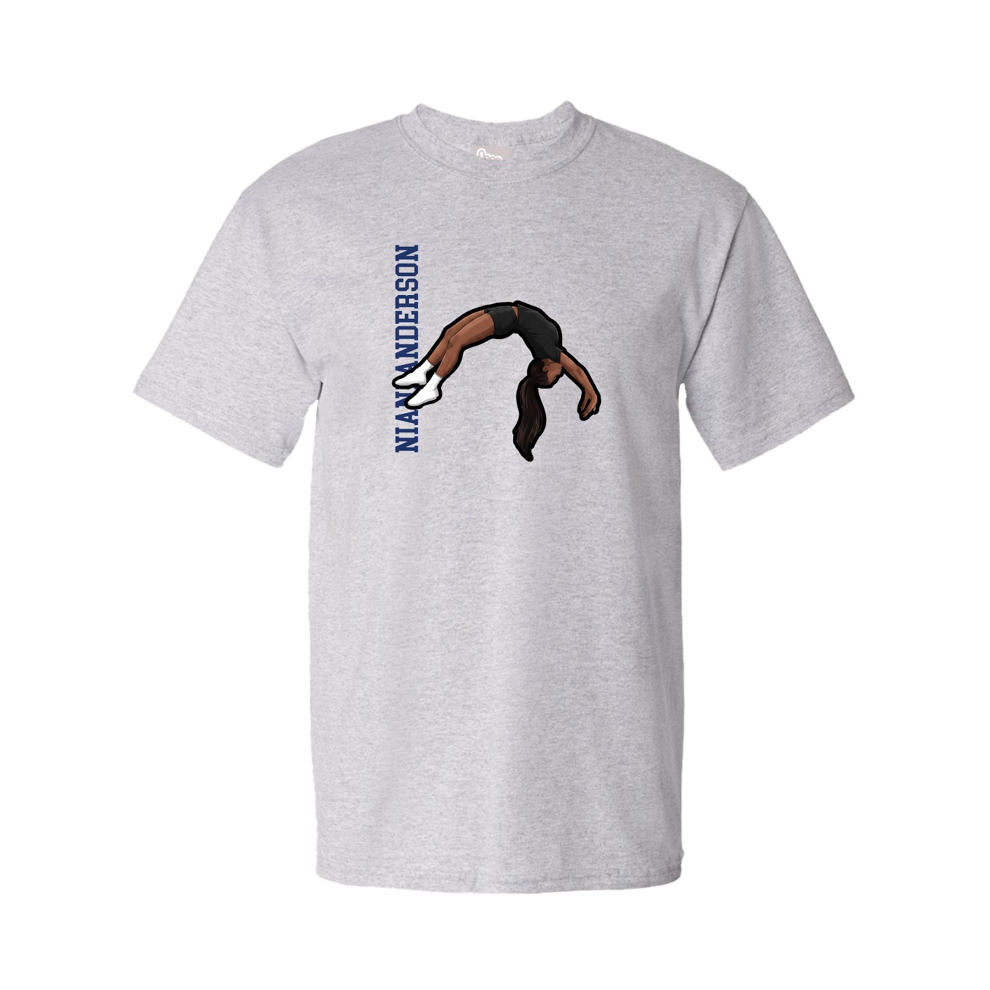 Tee — Name Vertical in Grey
