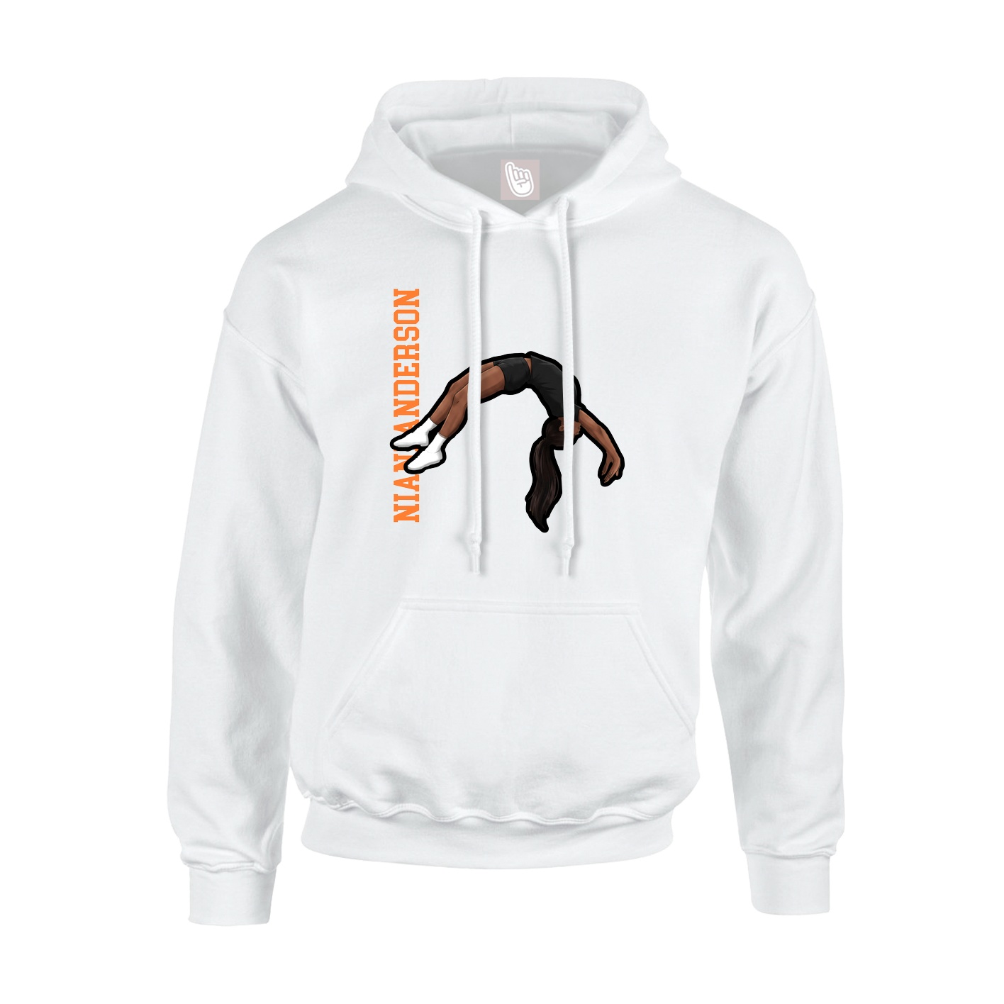 Hoodie — Name Vertical in White