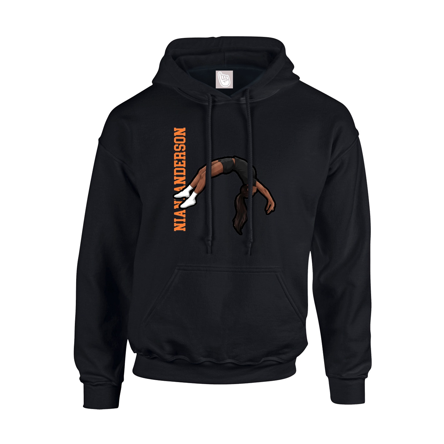 Youth Hoodie — Name Vertical in Black