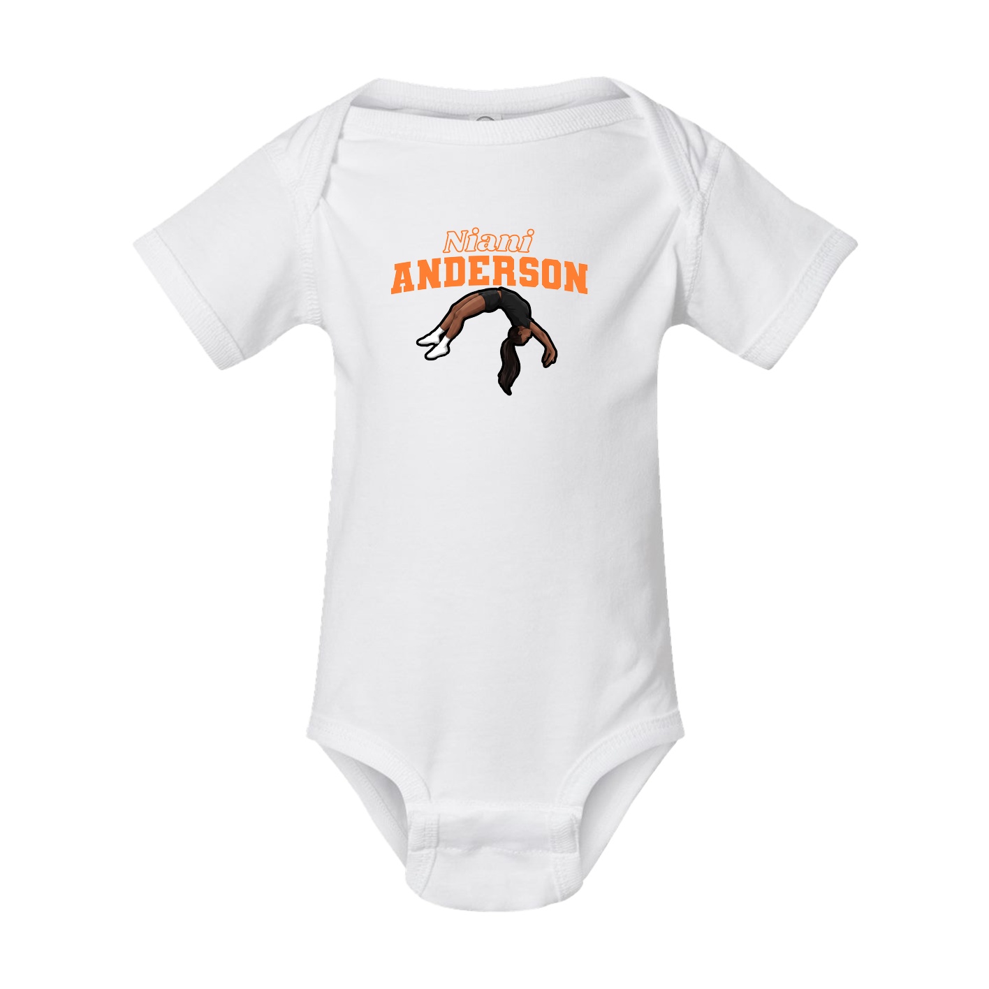 Baby Onesie — Name Arch in White