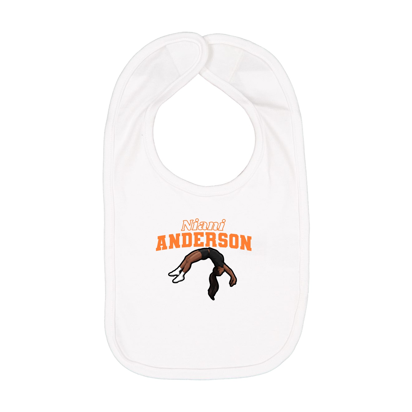 Infant Bib — Name Arch in White