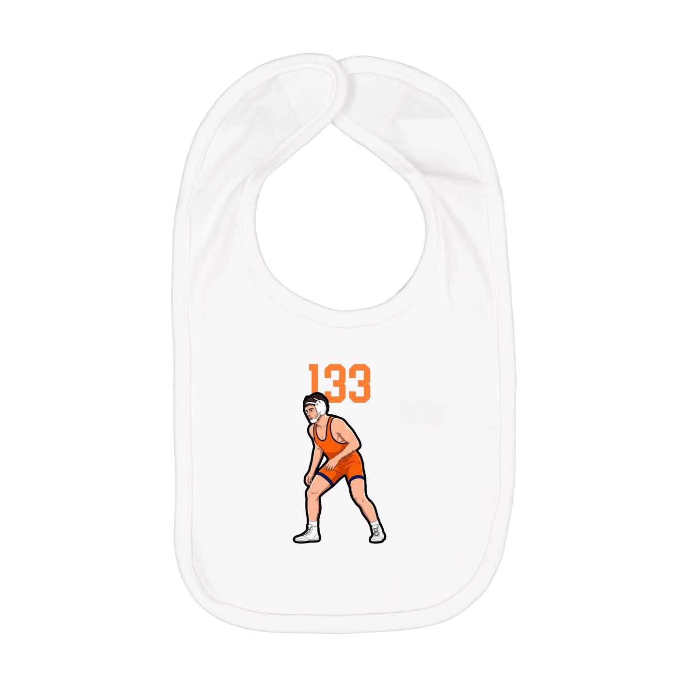 Infant Bib — Number Top in White
