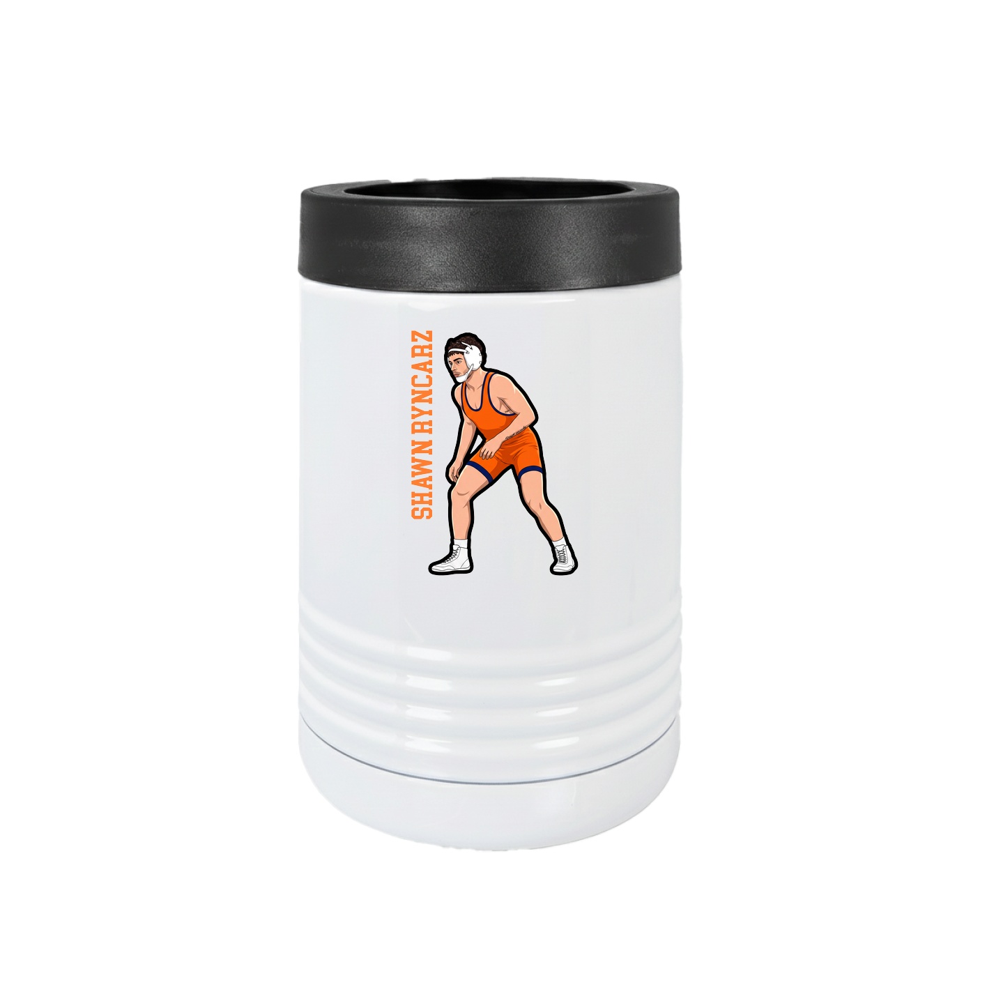 Beverage Holder — Name Vertical in White