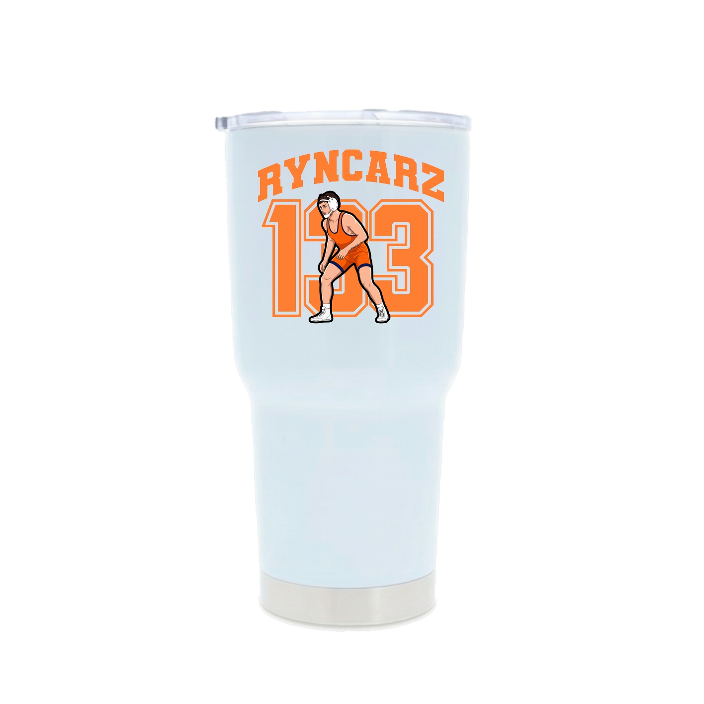 30oz Stainless Steel Tumbler — Number in White