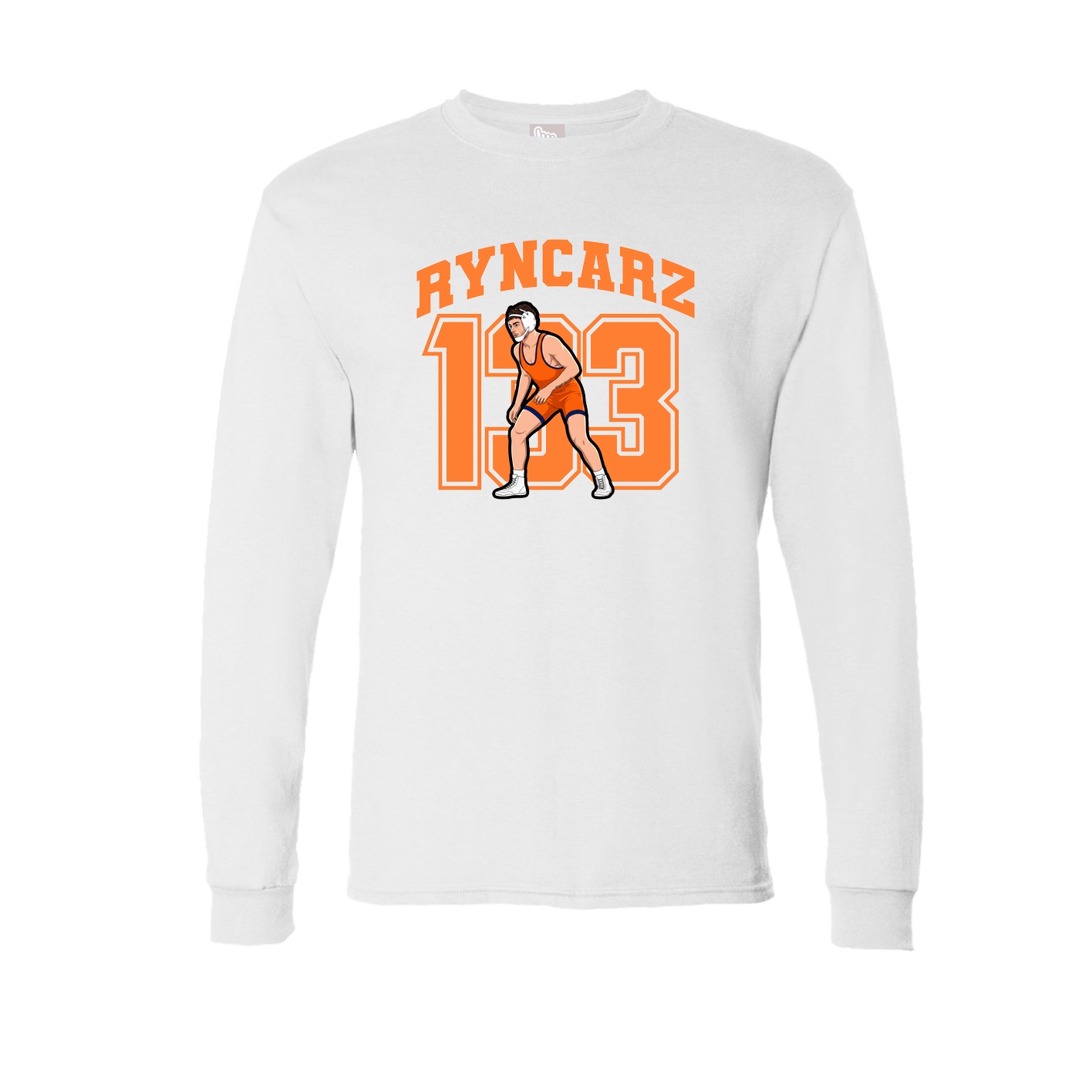 Long Sleeve Tee — Number in White