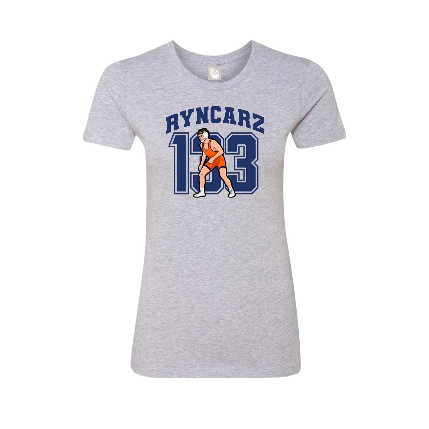 Fitted Women's Tee — Number in Grey