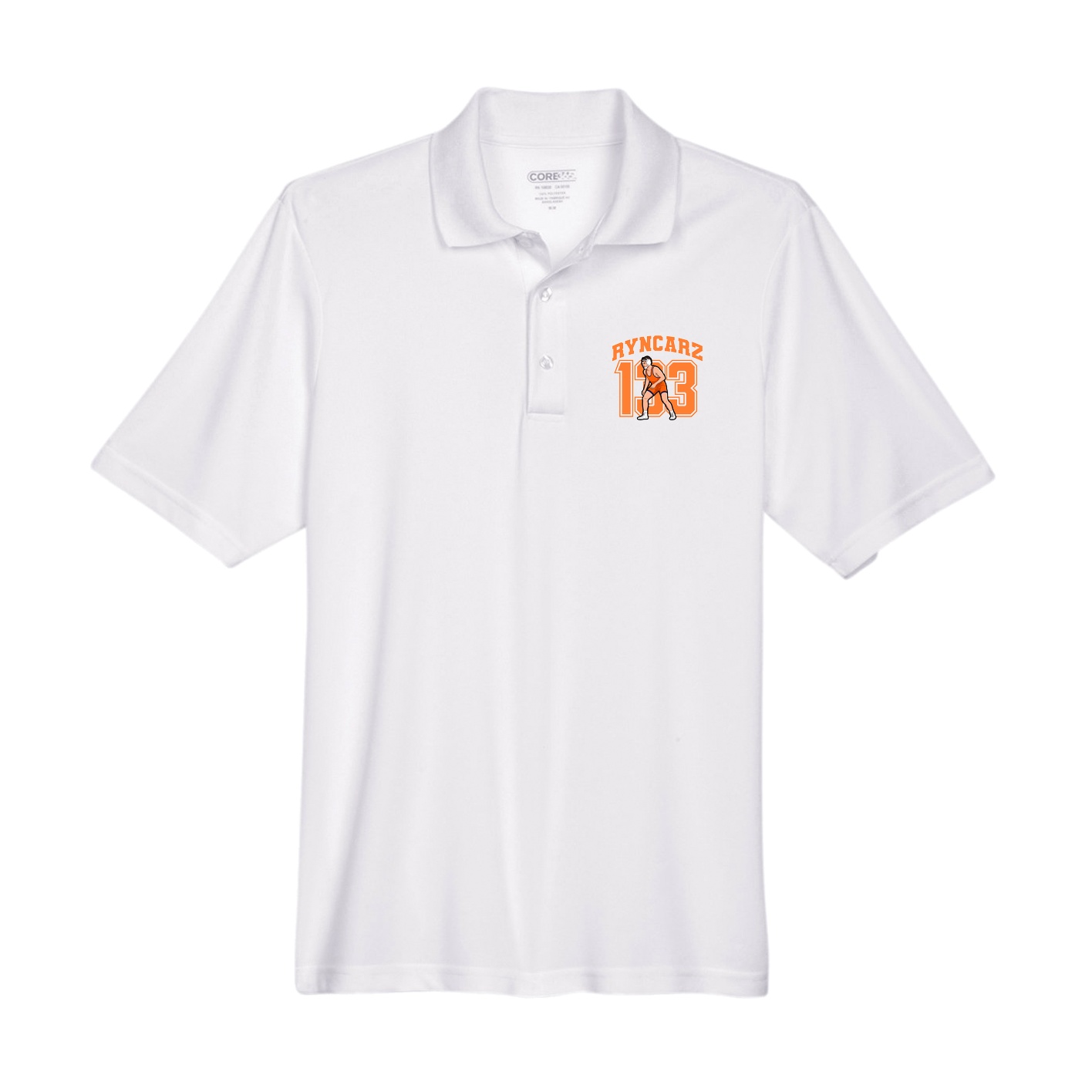 Performance Polo — Number in White