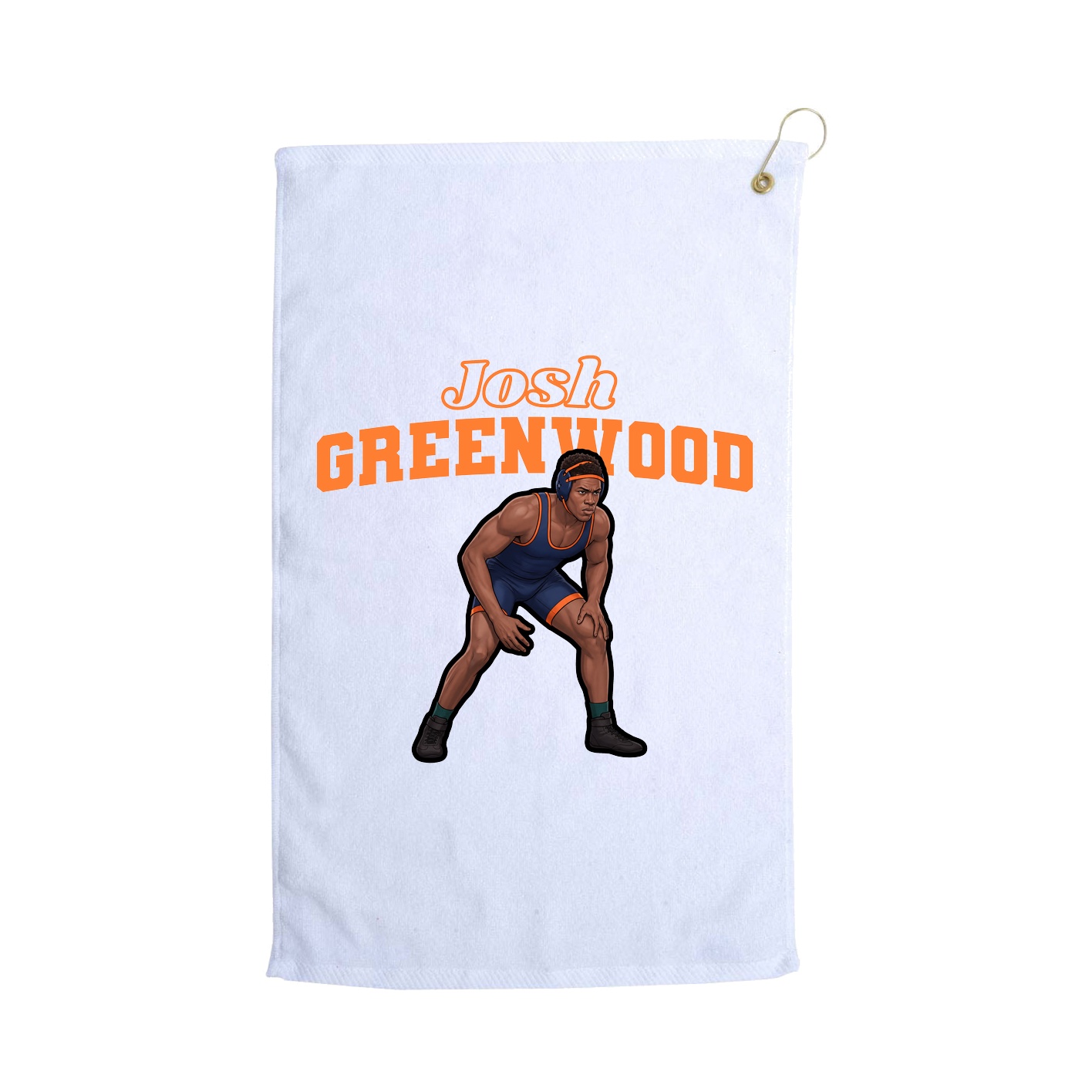 Golf Towel — Name Arch in White