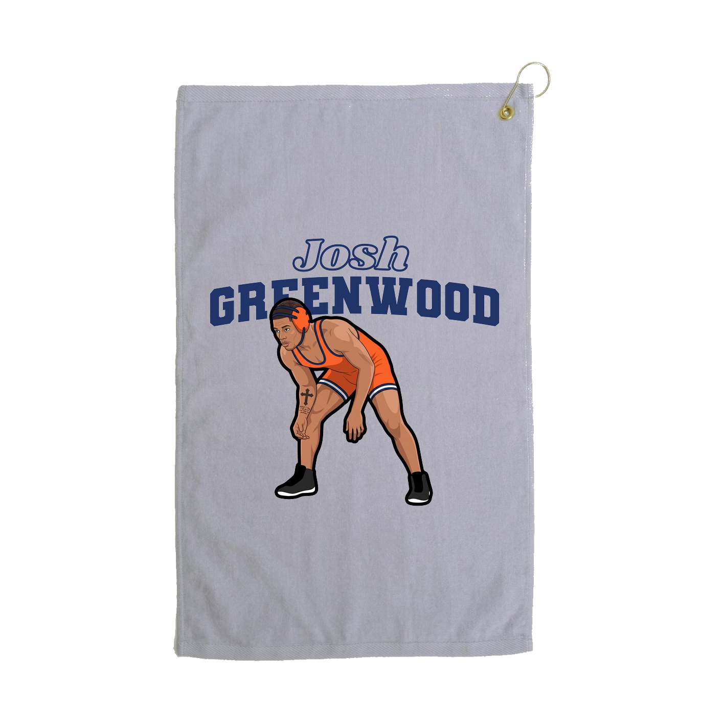 Golf Towel — Name Arch in Grey
