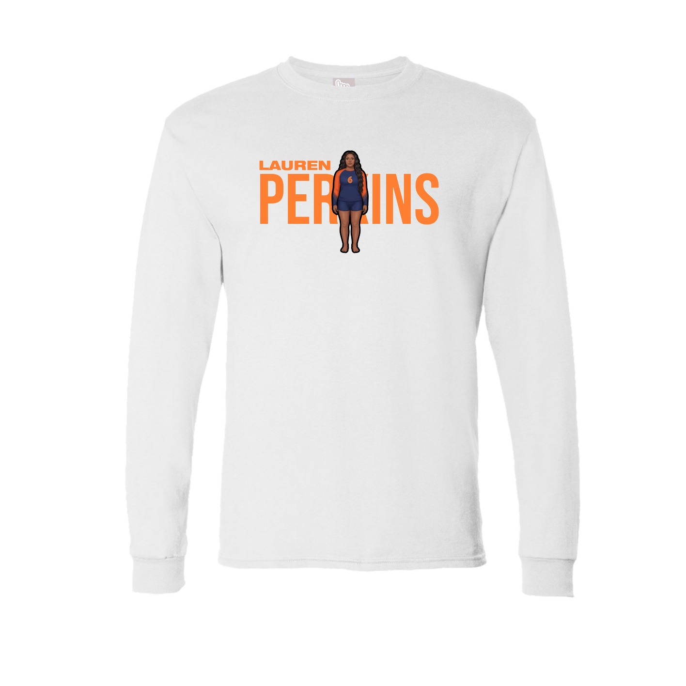 Long Sleeve Tee — Player Name in White