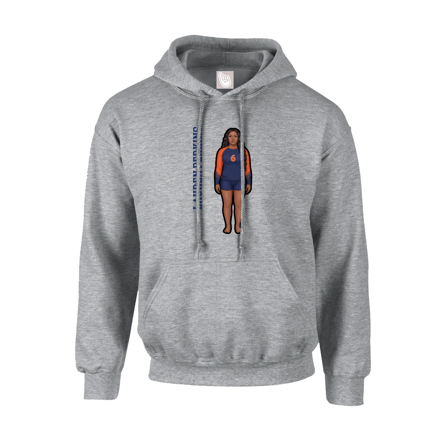 Youth Hoodie — Name Vertical in Grey