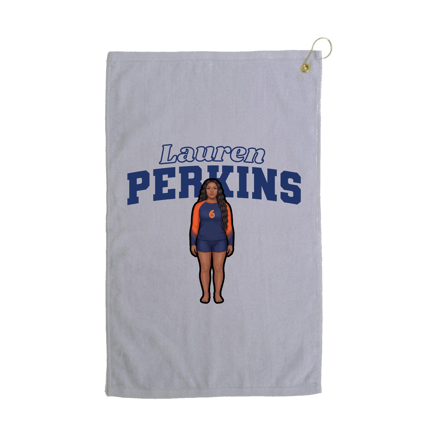 Golf Towel — Name Arch in Grey