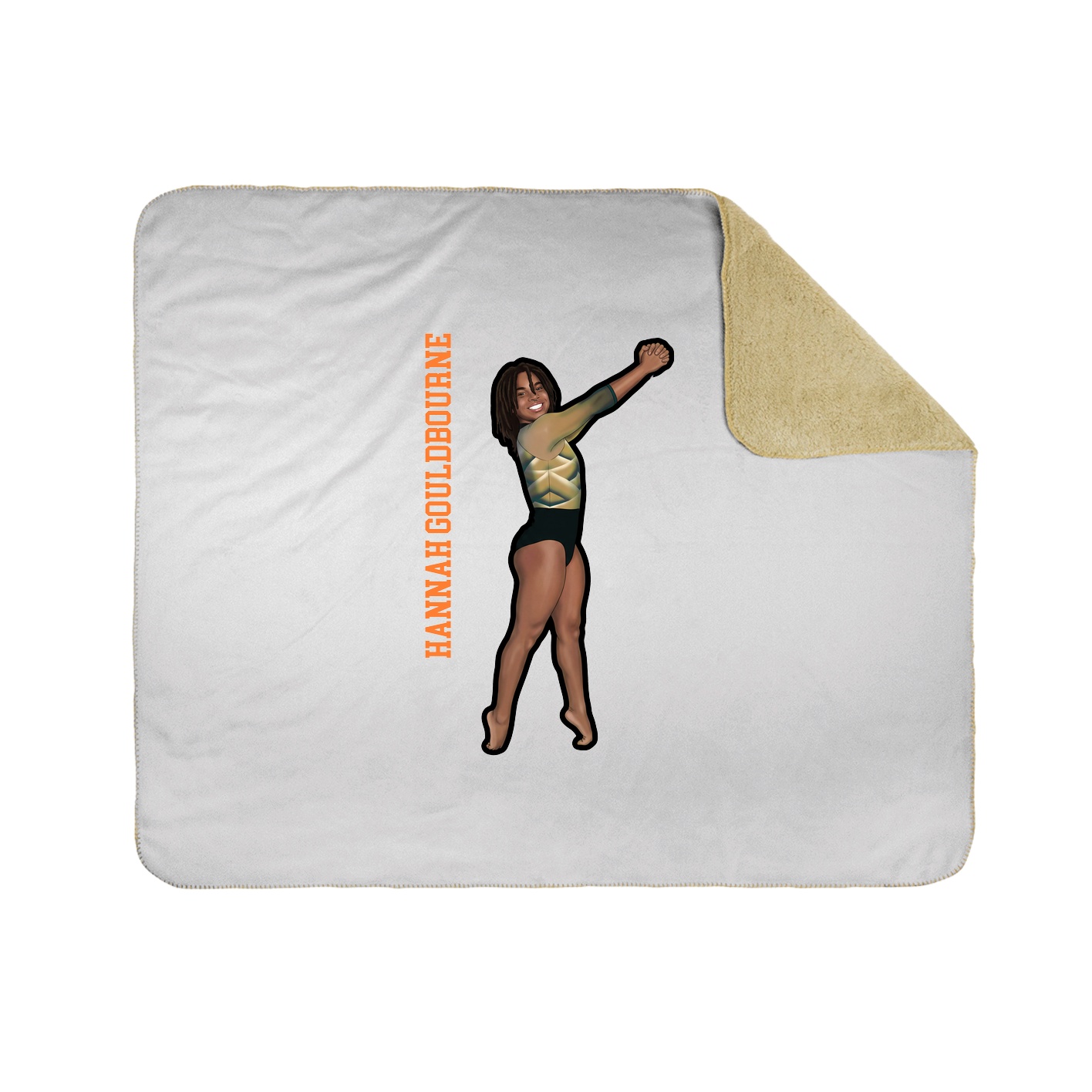 Throw Blanket — Name Vertical in White