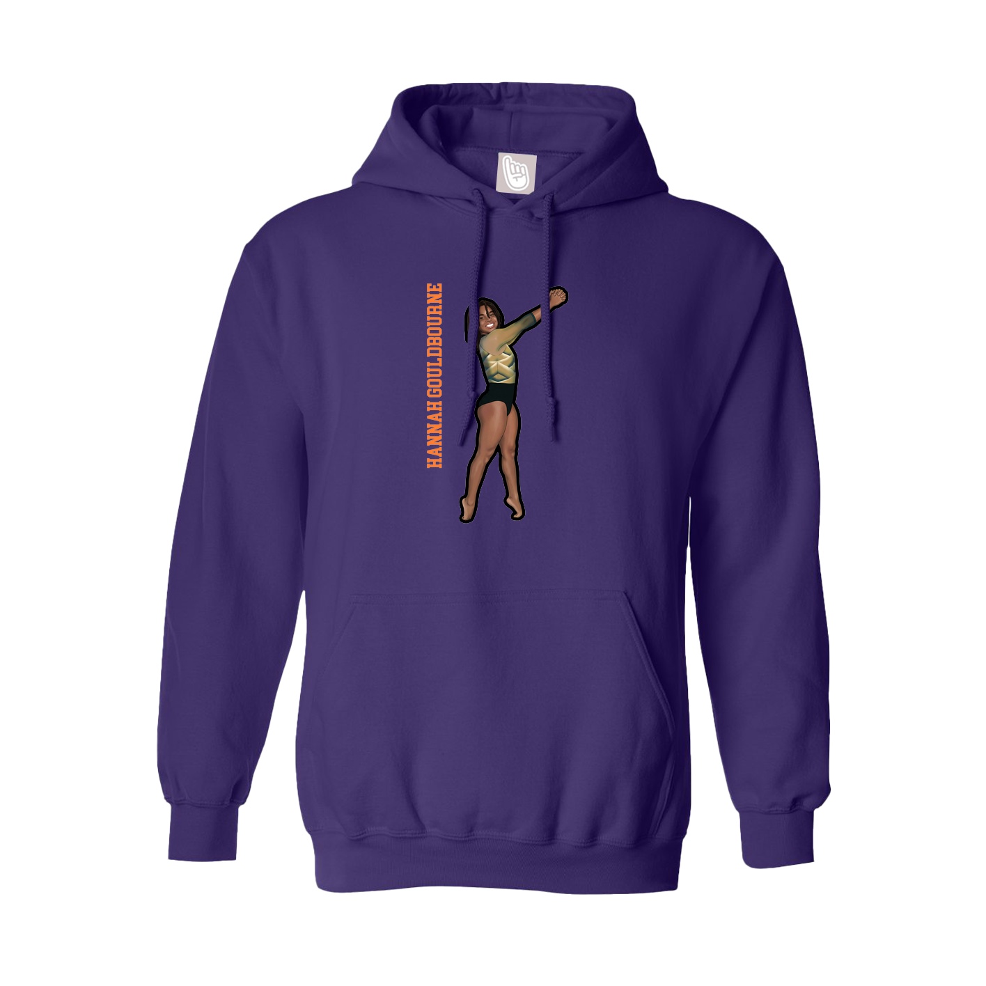 Youth Hoodie — Name Vertical in Purple