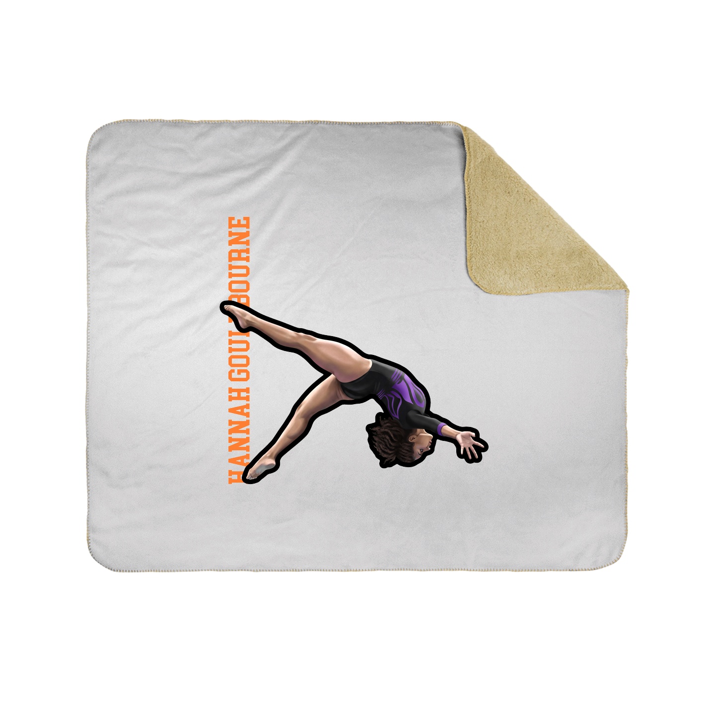 Throw Blanket — Name Vertical in White