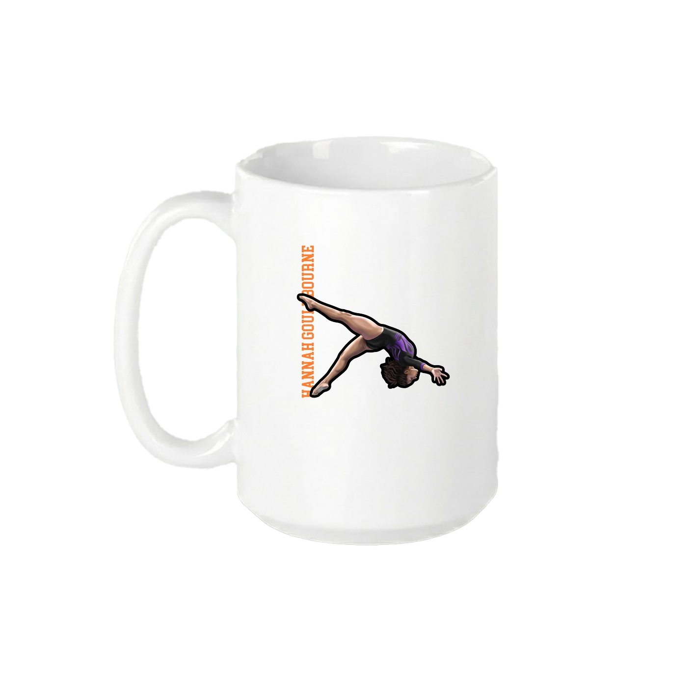 15oz Coffee Mug — Name Vertical in White