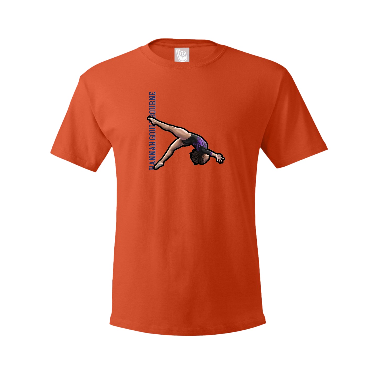 Youth Tee — Name Vertical in Orange