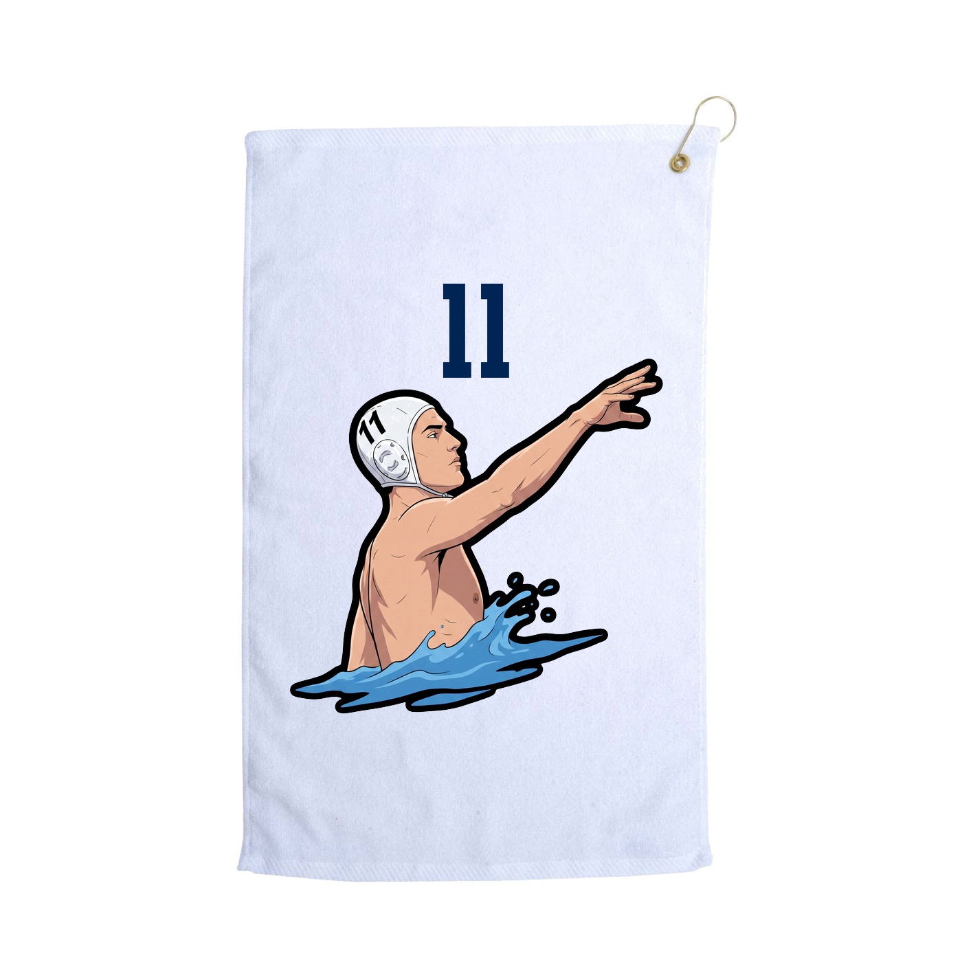 Golf Towel — Number Top in White
