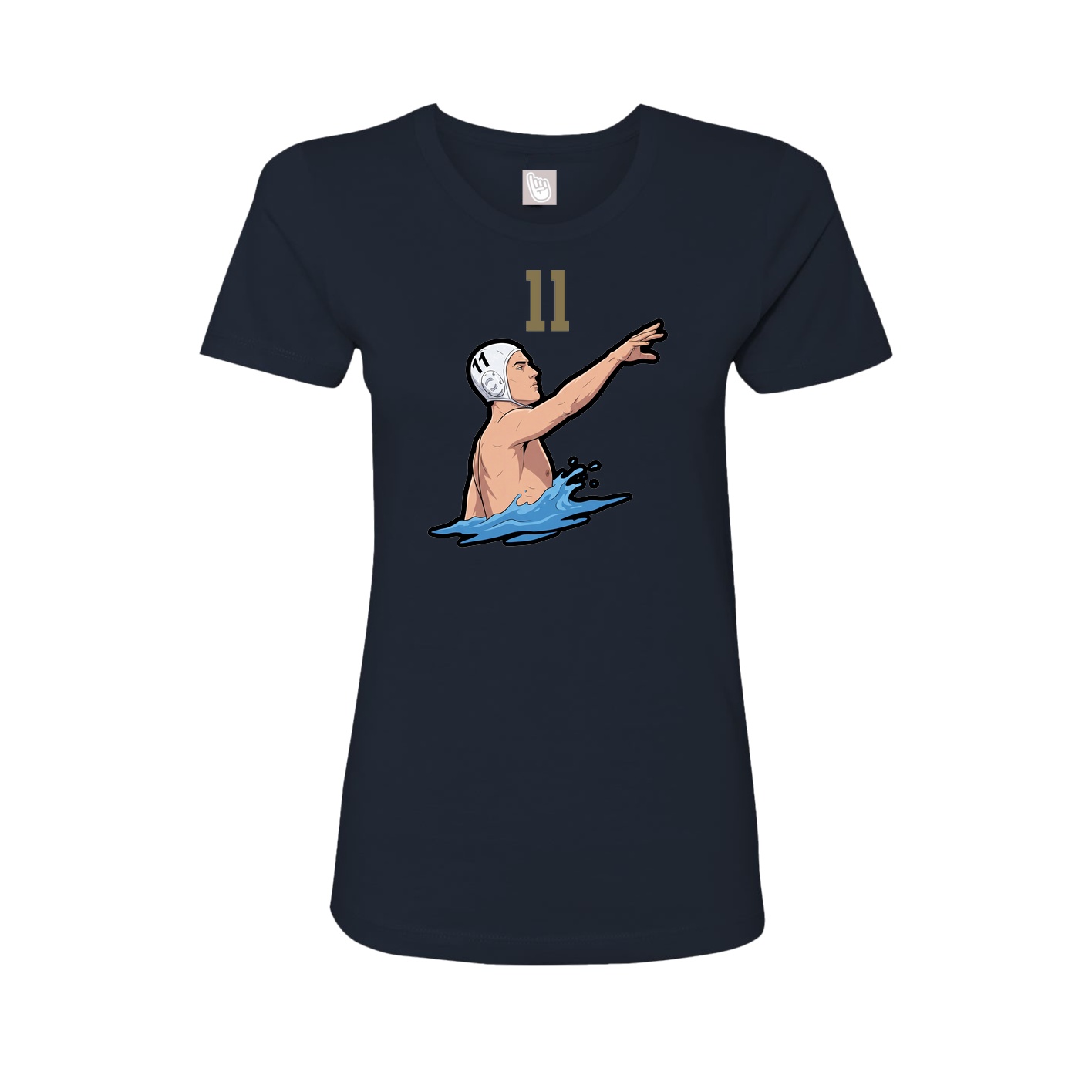 Fitted Women's Tee — Number Top in Navy