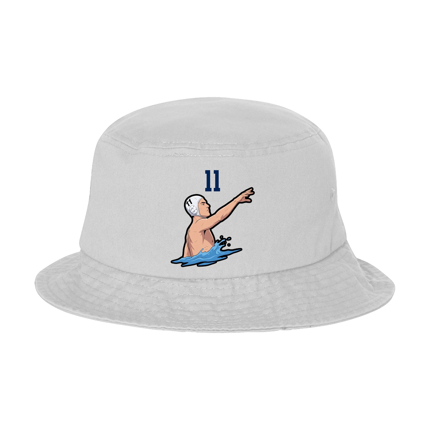 Bucket Cap — Number Top in White