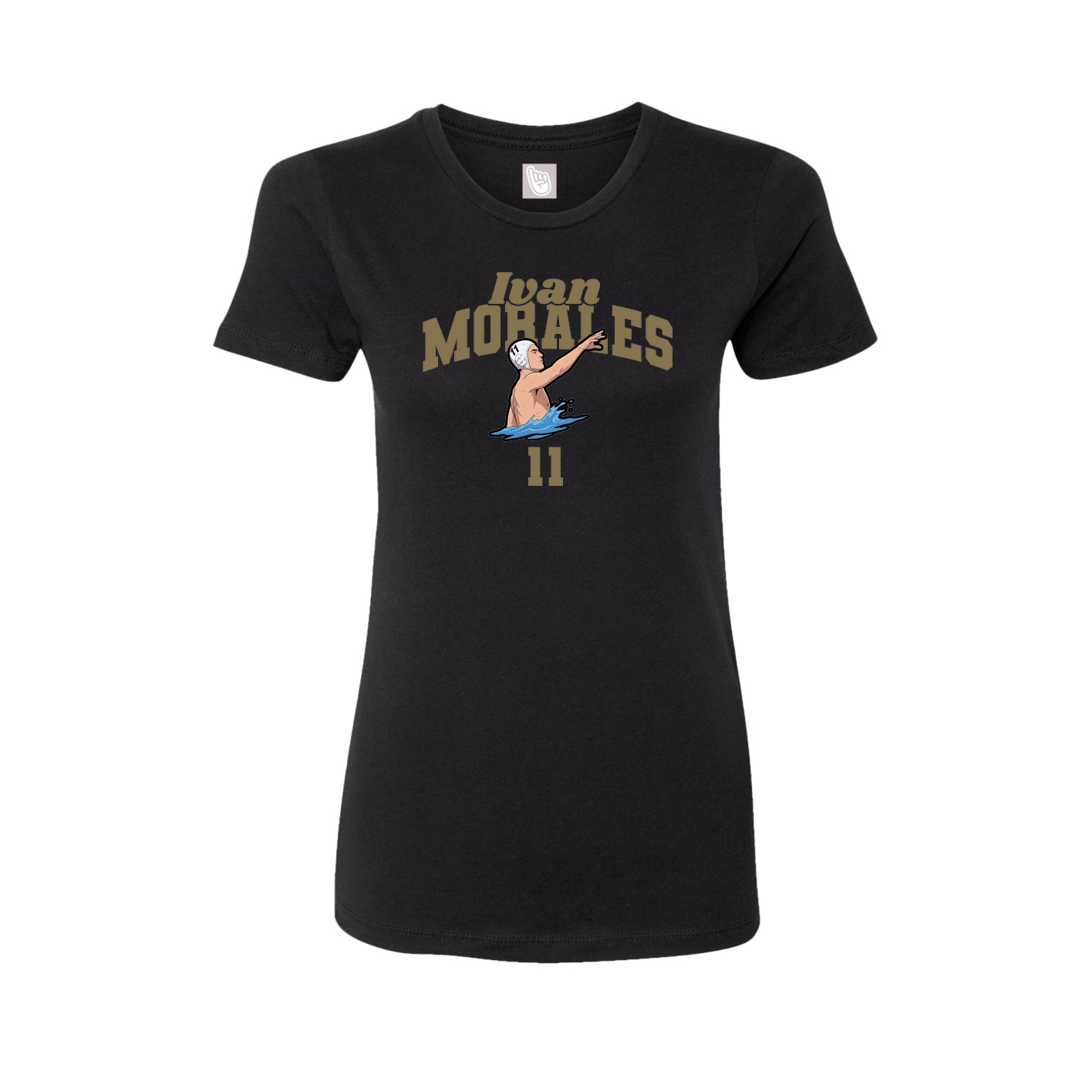 Fitted Women's Tee — Signature Arch in Black