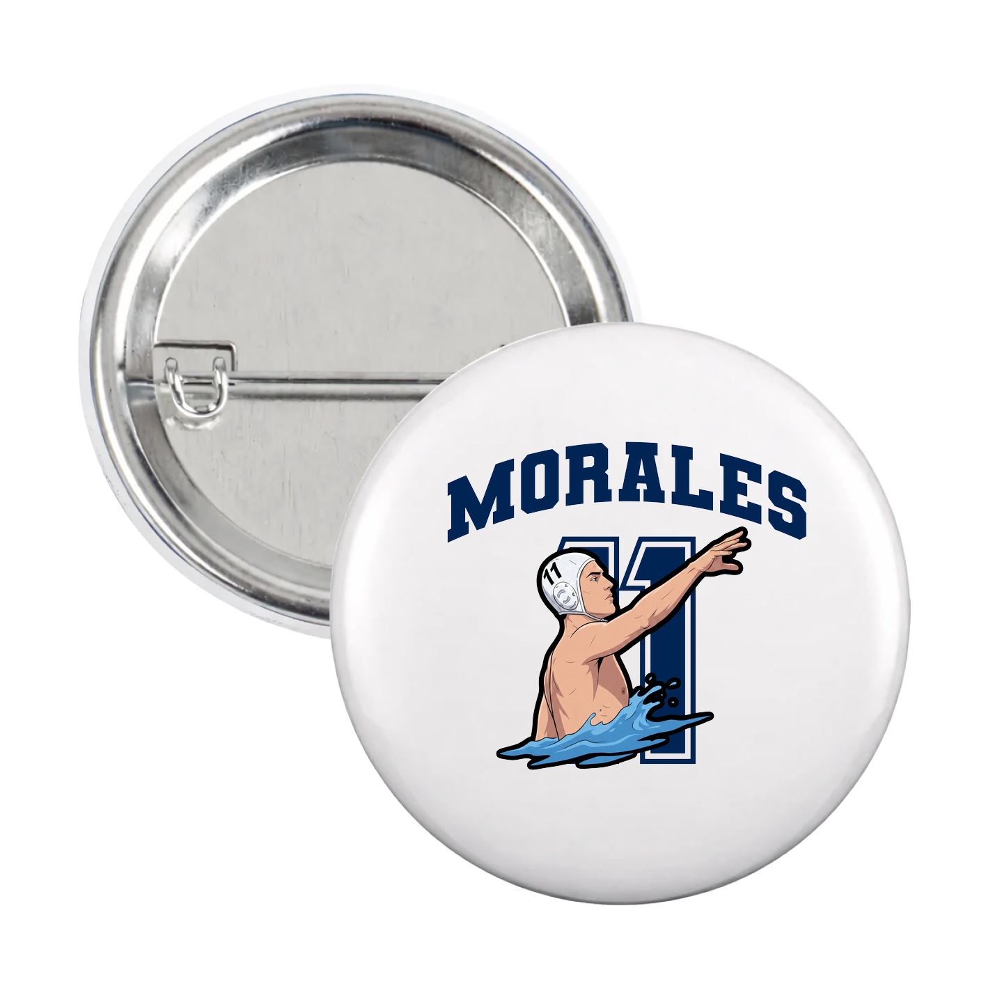 Game Day Button — Number in White