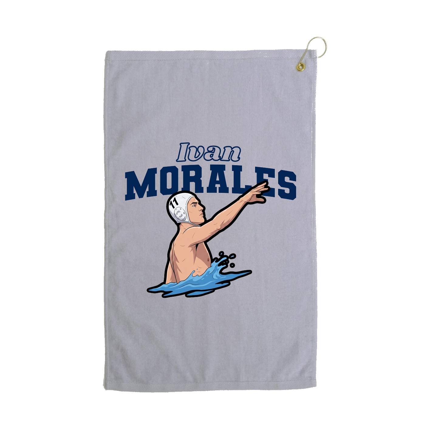 Golf Towel — Name Arch in Grey